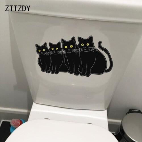 ZTTZDY 24.7*13.4CM Personality Moder BedRoom Home Wall Decor Toilet Sticker Decal Animal Cat T3-0158