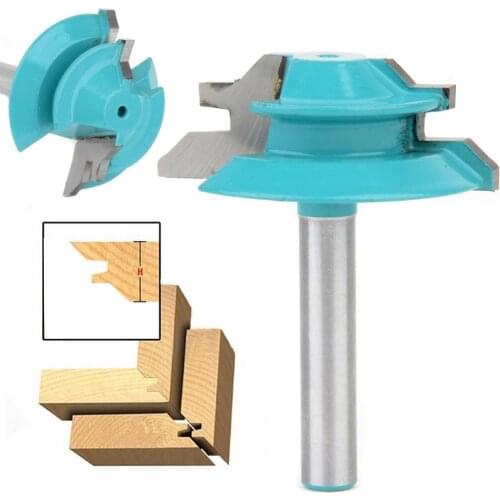 New 1Pcs 1/4" Shank 45 Degree Woodworking Cutter Lock Miter Router Bit