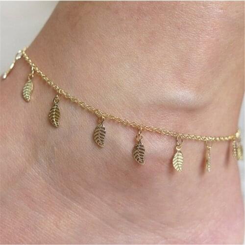 New Fashion Accessories Jewelry gold chain anklet, Leaf adjustable charm anklet,ankle leg bracelet,foot jewelry