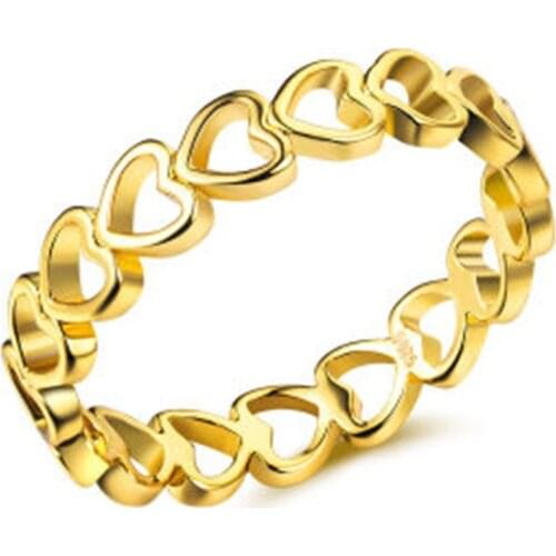 Simple Creative Silver Color Gold Rose Gold Color Love Heart Rings for Women Wedding Engagement Ring Jewelry Accessories