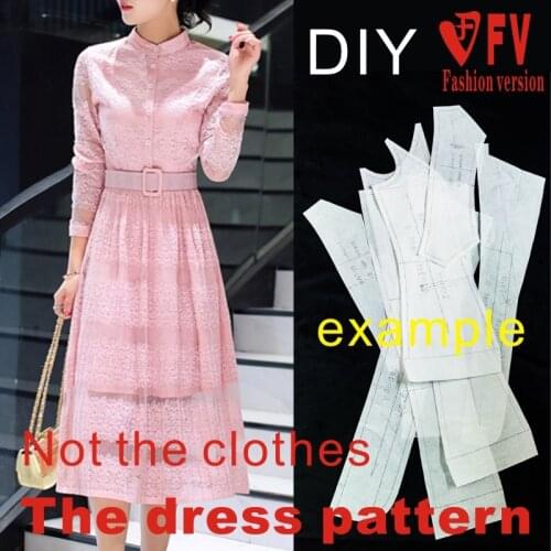 Clothing DIY The dress Dresses Sewing Pattern cutting drawing Dress Sewing Template BLQ-241