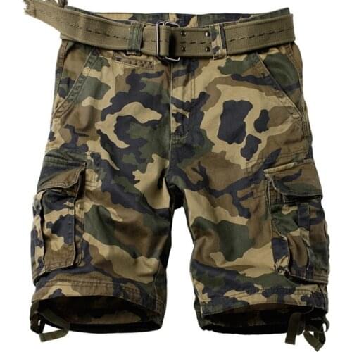 Blue Camo Shorts Tactical Breeches Men Summer Short Trouser Male Bermuda Cargo Shorts Men Camouflage Many Pockets Military Style