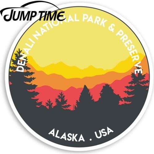 Jump Time Denali National Park Vinyl Stickers - Alaska USA America StickerDecal Car Window Bumper Car Accessories