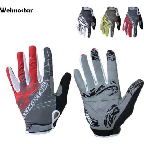 Weimostar Wholesale Breathable Full Finger Cycling Gloves Men Women Summer Gel Pad Non-slip Bicycle Bike Gloves guantes ciclismo
