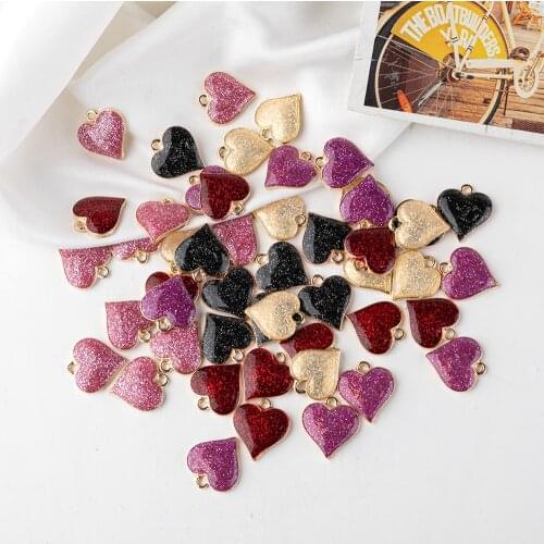 YEYULIN 10pcs/lot Fashion Cute Heart Shape Charms 16*18mm Gold Tone Pendants Charms For DIY Bracelet Necklace Accessories