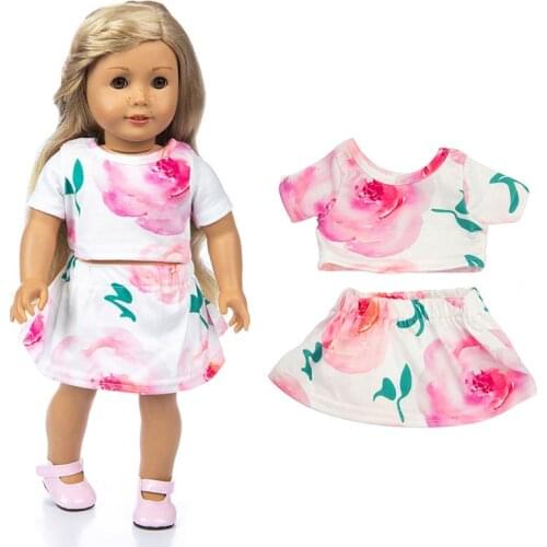 2020 NewPeach blossom skirt Fit for American Girl Doll Clothes 18-inch Doll , Christmas Girl Gift(only sell clothes)