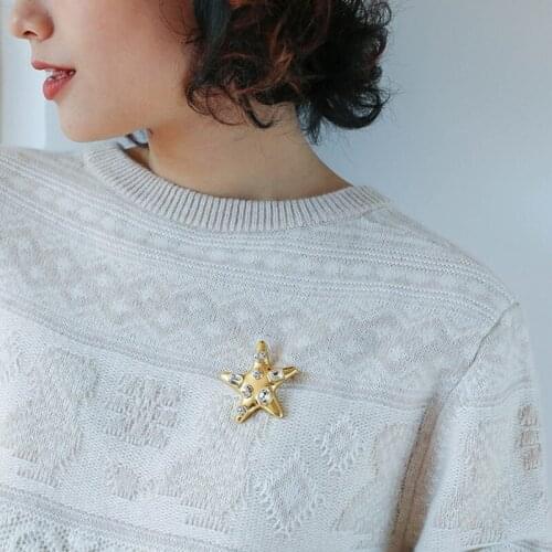 Matte lolita crystal zircon brooch women female joker stars pin autumn winter coat accessories fashion jewelry