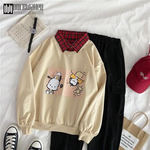 Duckwaver Women Turn-down Collar Sweatshirt + Trousers Plus size 2 pieces sets for Women Set Long Sleeve Womens Sportwear Suits