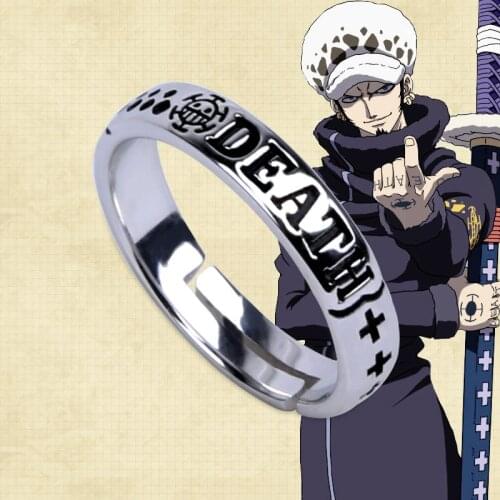 Trafalgar Law PortgasD Ace Ring Cosplay Jewelry Prop Daily Gift Adjustable 55mm~60mm USA size 7/8/9
