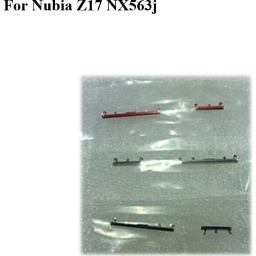 Gold Red Side Button For Nubia Z17 nx563j Power On Off Button + Volume Button Side Button Set Replacement For NubiaZ17 nx 563j