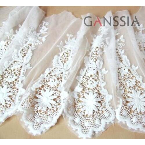 1Yard Width: 135cm,3 Colors Stylish Cotton Embroidered Mesh Lace Garment laces Trims Trimmings DIY Sewing Accessories(ss-928)