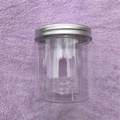 10/15/24pcs 500ml Jar Empty Plastic Sample Containers For Cream Lotion Powder Clear Cosmetic Pot Bottle +lids/Makeup Jars