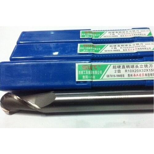 10PCS lengthening R3.5 high speed steel ball end milling cutter, straight shank white steel cutter, R alloy milling cutter