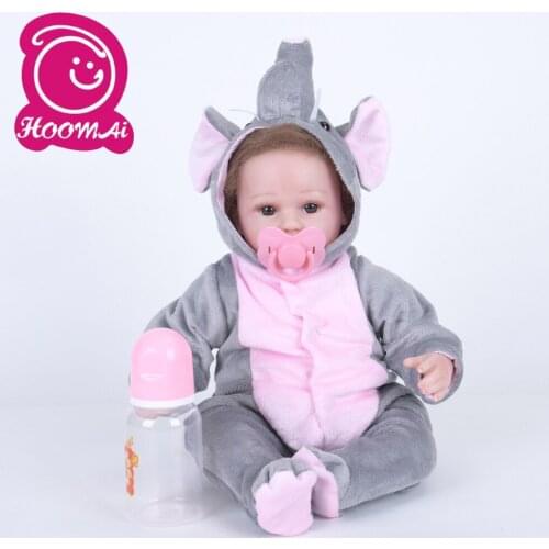 18" Lifelike Rooted Mohair Reborn Baby Dolls Soft Silicone Real Bebe Doll Baby Toy Kid Birthday Gifts Toys for Children 45CM