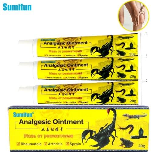 Sumifun 3pcs Analgesic Ointment Muscle Sprain Pain Ointment Neuralgia Acid Stasis Muscle Rub Scorpion Joint Pain Cream D3474