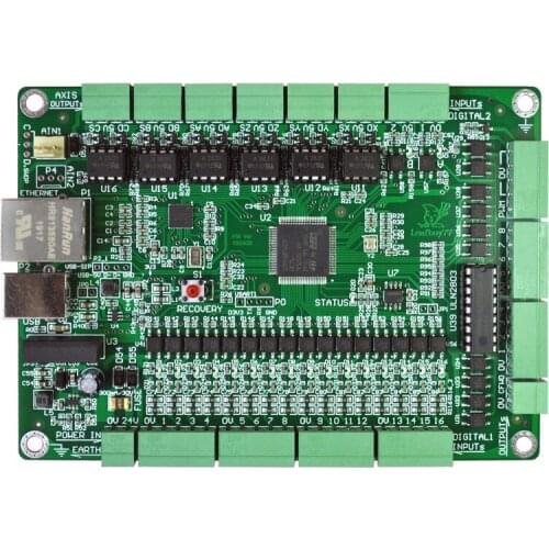 TZT 6 Axis Mach3 Controller Board CNC Motion Controller Support USB + Ethernet For CNC Engraving Machine