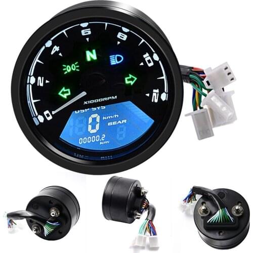 80% HOT SALES !!! LCD Digital Universal Motorcycle Odometer Speedometer Tachometer 15000RPM Gauge
