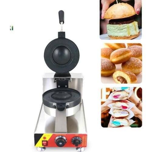 Free shipping Panini Press Brioche Burger Commercial Krapfen Warmer Ice Cream Panini Donut Doughnut Pan Machine