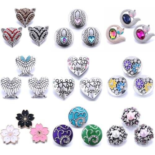 Boom Life 10pcs/lot Snap Jewelry Mixed Colorful Rhinestone Crystal 18mm Snap Button Jewelry Fit Snap Bracelet DIY Charms Jewelry