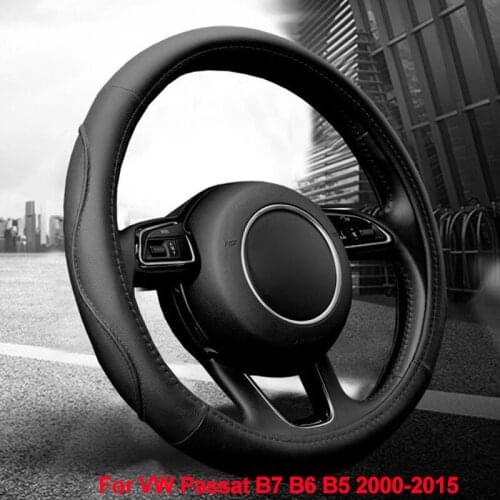 Car Steering Wheel Cover Wrap For Volkswagen VW Passat B7 B6 B5 2000 -2013 2014 2015 Funda Volante Braid on the Steering wheel