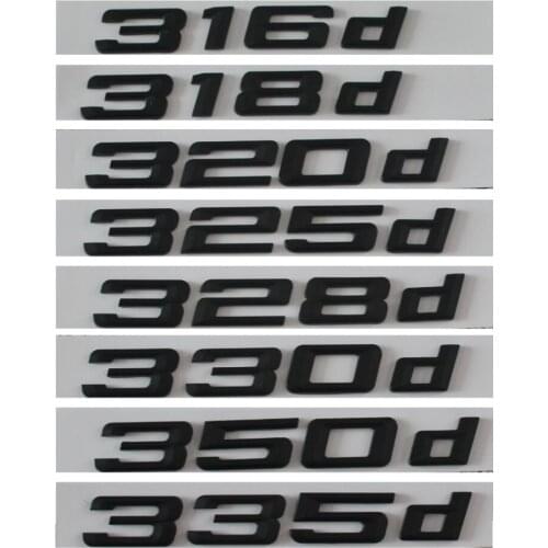 Black 316d 318d 320d 325d 328d 330d 335d Car Emblem Emblems Rear Number Letters Badges for BMW 3 series E90 E46 E91 E92 E93 F30