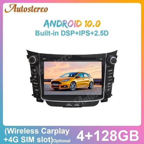 For Hyundai I30 Elantra GT 2011-2016 Android 10 128G IPS Car GPS Navigation Radio Stereo Tape Recorder Multimedia Player Carplay