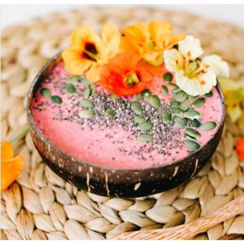 Natural Coconut Bowl and wooden spoon set salad soup ramen bowl mixing bowl set smoothie Coconut Bowl creativeWood tableware