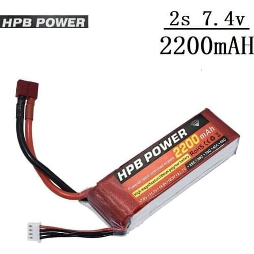 HPB POWER 2200mAh 7.4v Lipo Bettary for Rc Helicopter Car boat Airplane RC toys 7.4v Li-Polymer battery 2200mah 30C 2s battery