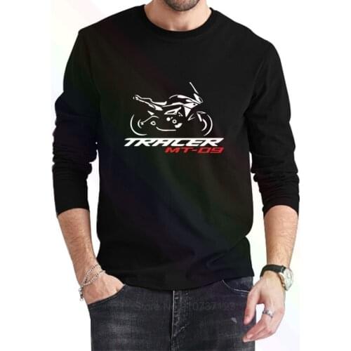 Motorcycle MT 09 Tracer Logo Classic Black T-Shirt 2021 Newest Summer Mens Long Sleeve Popular Tees Shirt Tops Novel Unisex
