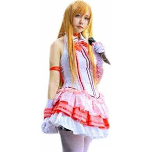 Sword Art Online sao alo ggo Asuna cosplay costume dress