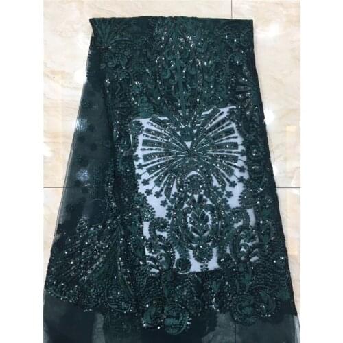 Beautiful shinny sequins Nigerian fabric new arrival African embroiderd lace fabric with nice design YG-617