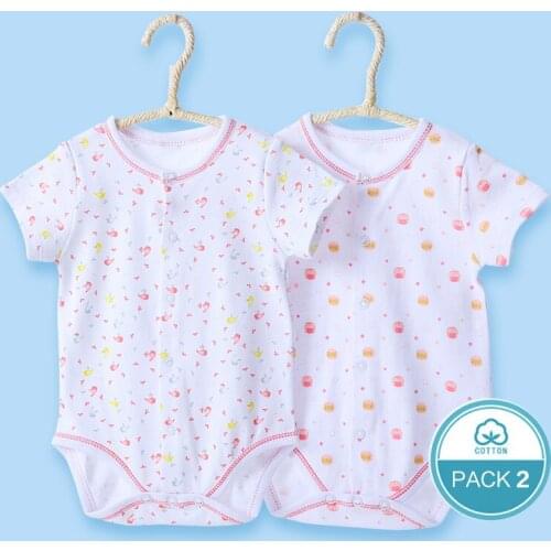 Summer Toddler Kids Rompers Front Snap Jumpsuit Newborn Cotton Casual Bodysuit Infant Baby Boys Girls Short Sleeve Clothes