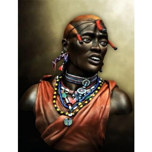 1/10 Scale Unpainted Resin bust Masai Warrior collection bust