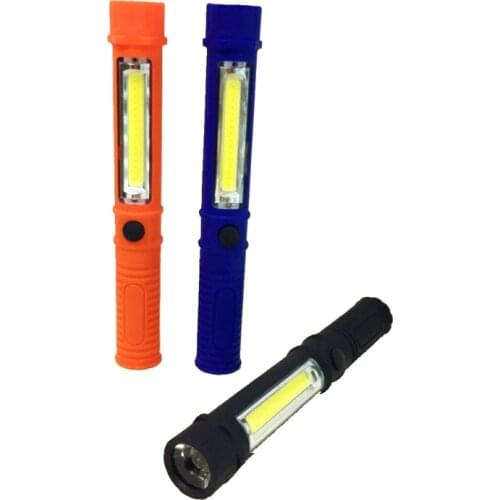 Mini 3W COB Work light also 1W LED Flashlight AAA Battery magnetic base and clip garage inspection lamp cordless car repair