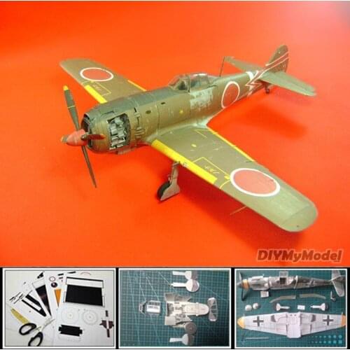 Card Model Toy 1:33 scale World War II Japan Ki-84 Hayate Fighter 3d manual papercraft aircraft Military model collections