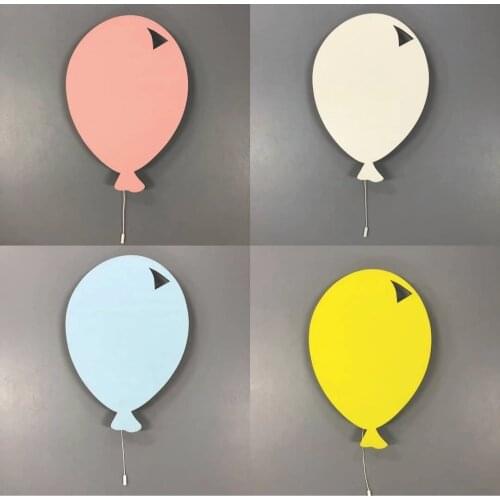 Nursery Night Light Balloon Wall Lamp Kids Room Decor Children Bedroom Decor Wooden Led Lampion Wooden Lamps Wall Design