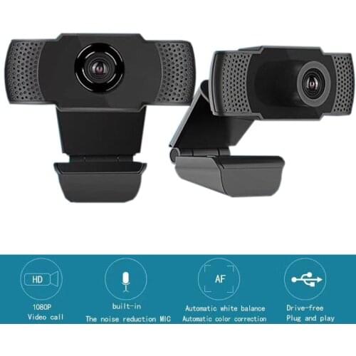 Super Hot 1080P HD Webcam Web Camera Built-in Microphone Auto Focus 90 ° Angle of View Play & Plug Free Drive