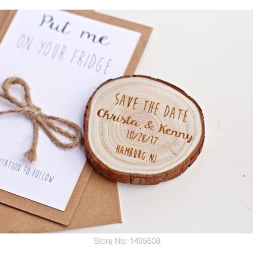 Personalized Save the Date Magnets, Custom Save the Date Magnets for guests, Rustic wood slice magnet,wedding invitations