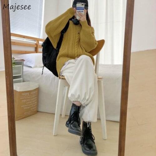Casual Pants Women Solid Harem Trousers High Waist Loose Autumn New BF Korean Style Harajuku Students All-match Trendy Female