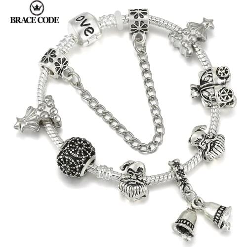 Simple Silver Plated Snake Bone Chain Ladies Brand Bracelet DIY Santa Claus String Jewelry Fine Bracelet Women Jewelry Gifts