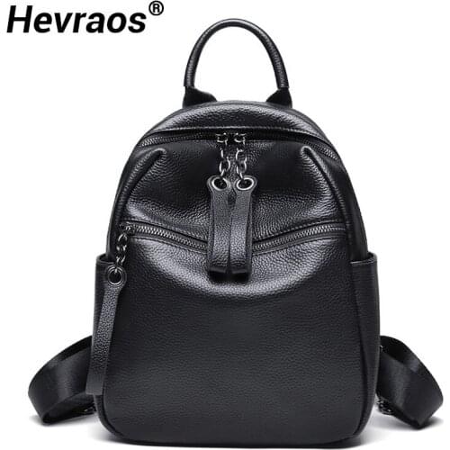 Soft Cow Leather Backpack Female Bagpack Ladies Korean Knapsack Small Women Backpack Grils Shoolbag Travel Bag mochila feminina