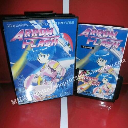 Sega MD game - Arrow Flash with Box and Manual for 16 bit Sega MD game Cartridge Megadrive Genesis system