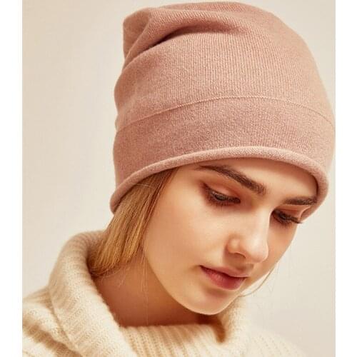 100%cashmere crimping knit women new fashion autumn winter beanies hats 25*25cm wholesale retail