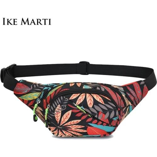 IKE MARTI New Women Holographic Waist Bag Crossbody Bag Fashion Chest Bag Sport Run Phone Purse Multifunction Belt Bag Men