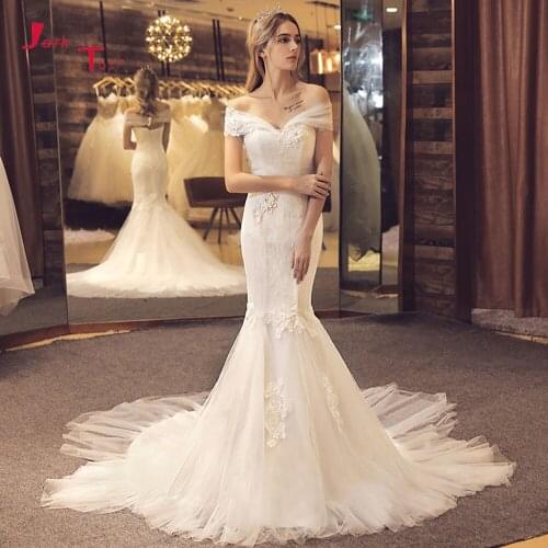 Mermaid Wedding Dresses 2019 Off Shoulder Robe de Mariage 3D Flowers Vintage Vestido de Noiva Sereia Princesa Suknia Slubna