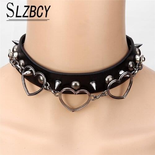 Punk Sexy Rivet Choker Necklace Collar PU Leather Goth Jewelry Choker Gothic Necklace For Women Harajuku Party Accessories Gifts