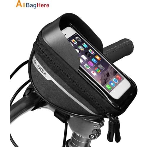 Waterproof Touch Screen Cell Phone Stand Pannier Practical MTB Bicycle Frame Front Bag Rainproof Cycling Bicycle Pouch Phone Bag