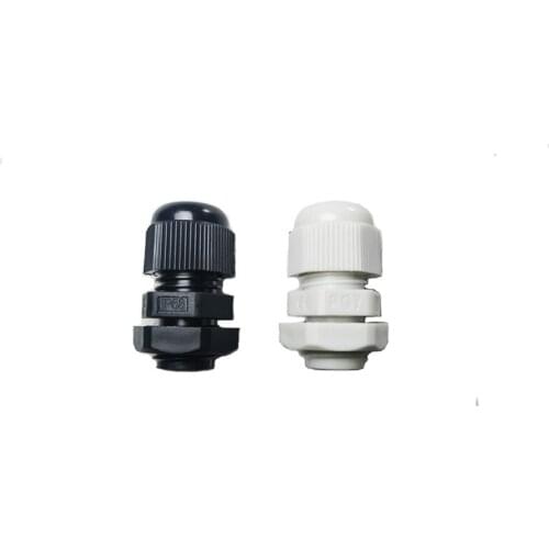 Waterproof Cable Gland 10pcs Cable entry IP68 PG7 for 3-6.5mm White Black Nylon Plastic Connector