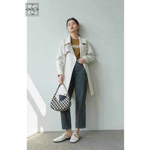 Женские двубортные тренчи ZIQIAO China At AliExpress