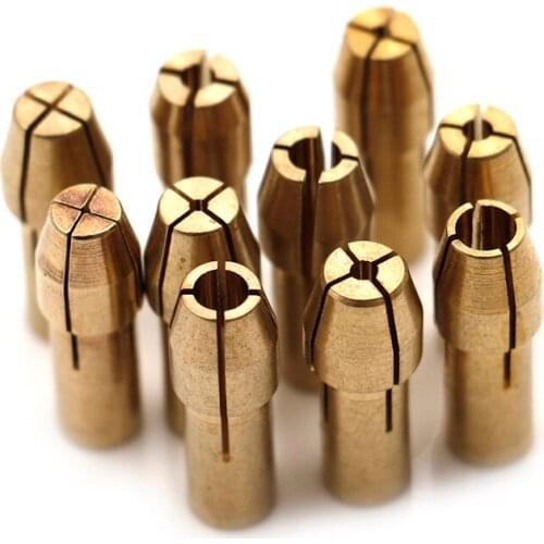 10Pcs Durable And Practical Mini Drill Chucks Chuck Adapter Mini Drill Chucks Adapter Micro Collet Brass For Power Rotary Tool